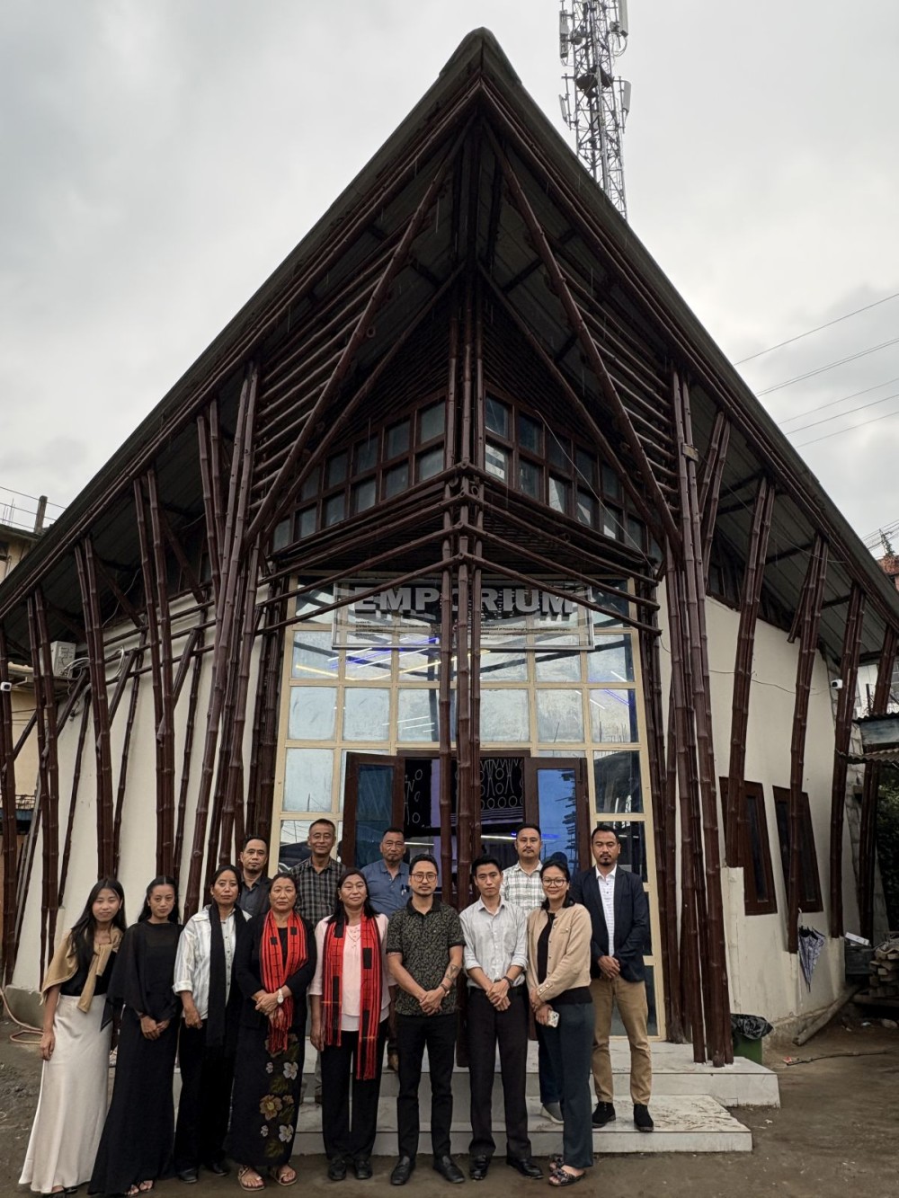 Officials, artisans and other attendees pose outside NEPED's Emporium during its inauguration in Tuensang on June 23. (Photo Courtesy: NEPED)
